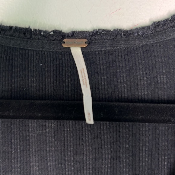 Free People St. James Black Crochet Lace Tee Top - Picture 8 of 13